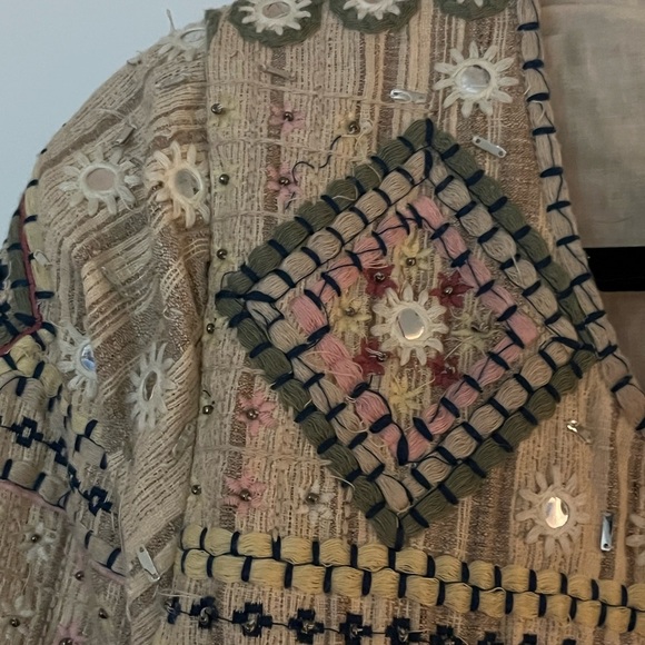 Vintage 100% cotton Indian hand embroidered mirror work bead embellished jacket - Picture 5 of 14
